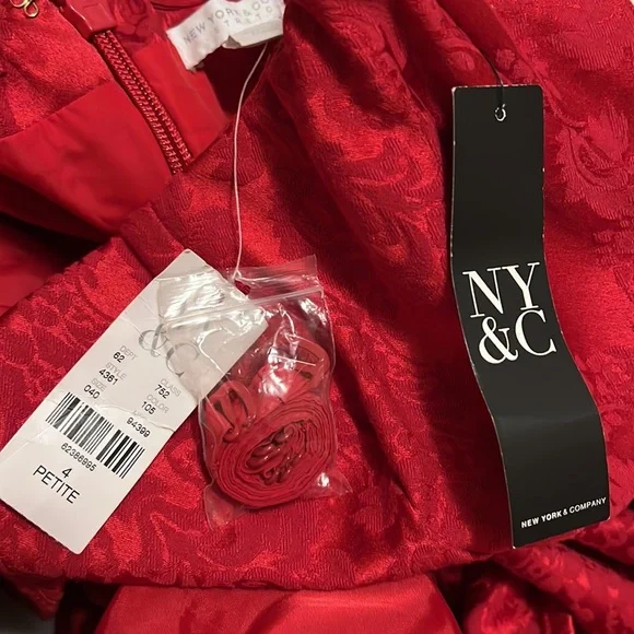 New York & Company, Stretch, Strapless, Tie Up in Back Dress, Candy AppleRed, 4P - Picture 10 of 10
